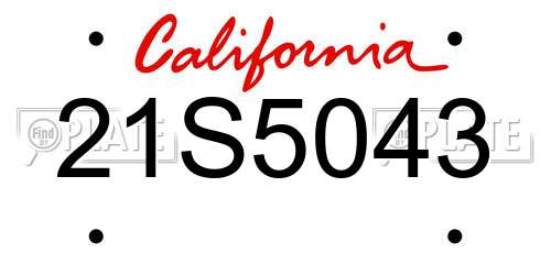 21S5043 California License Plate