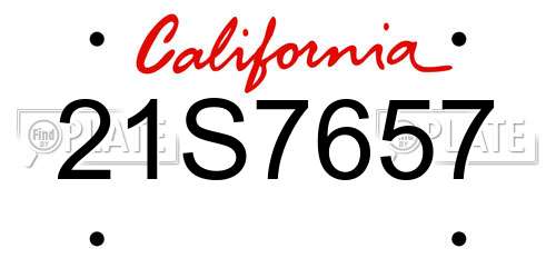 21S7657 California License Plate