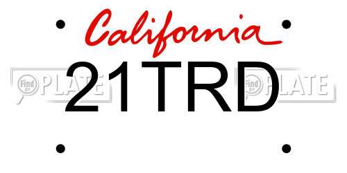21TRD California License Plate