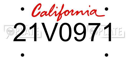 21V0971 California License Plate
