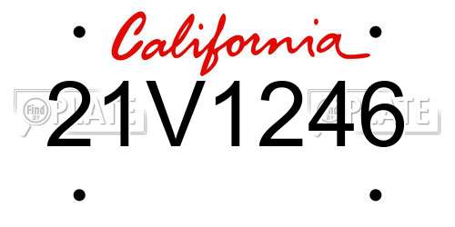 21V1246 California License Plate