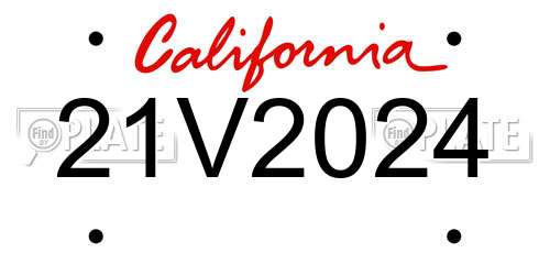 21V2024 California License Plate