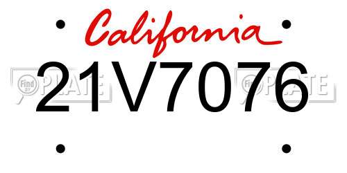 21V7076 California License Plate