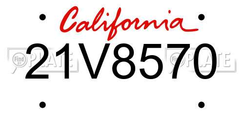 21V8570 California License Plate