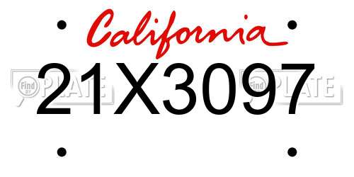 21X3097 California License Plate