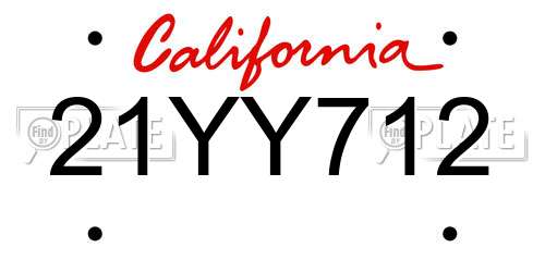 21YY712 California License Plate