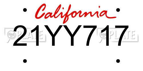 21YY717 California License Plate