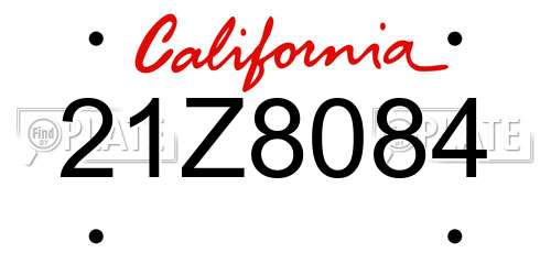 21Z8084 California License Plate
