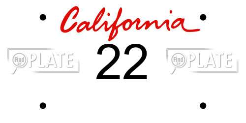 22 California License Plate