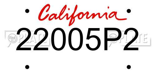 22005P2 California License Plate