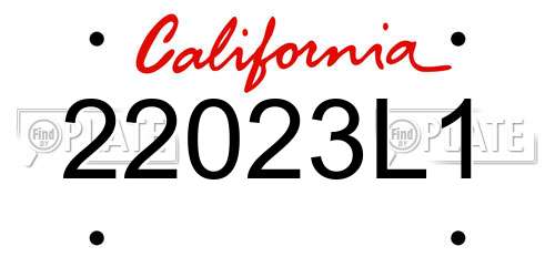 22023L1 California License Plate