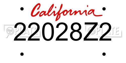 22028Z2 California License Plate