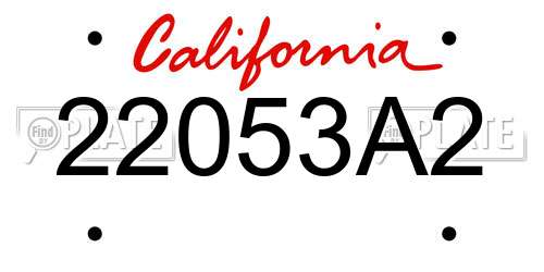 22053A2 California License Plate
