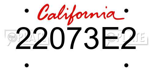 22073E2 California License Plate