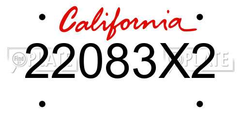 22083X2 California License Plate