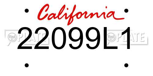 22099L1 California License Plate