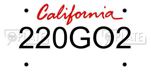 220GO2 California License Plate