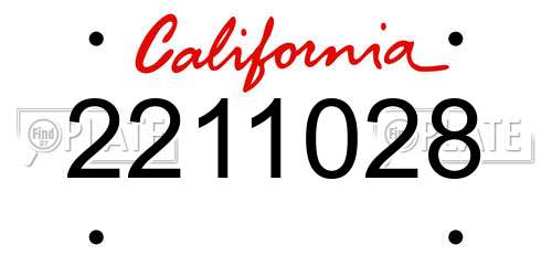 2211028 California License Plate