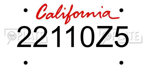 22110Z5 California License Plate