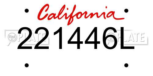 221446L California License Plate