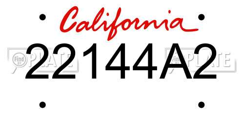22144A2 California License Plate