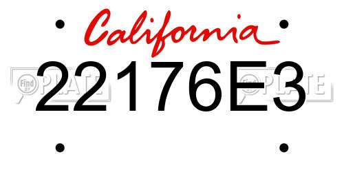 22176E3 California License Plate