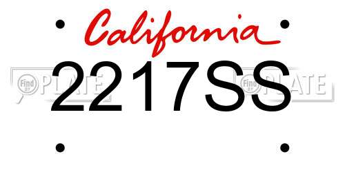 2217SS California License Plate
