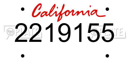 2219155 California License Plate