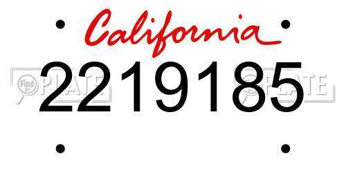 2219185 California License Plate