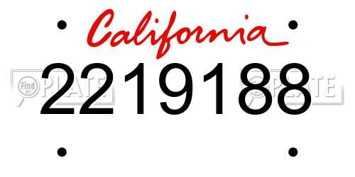 2219188 California License Plate