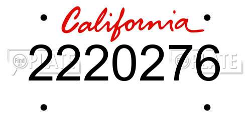 2220276 California License Plate