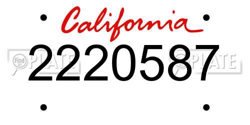 2220587 California License Plate