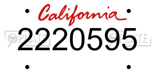 2220595 California License Plate