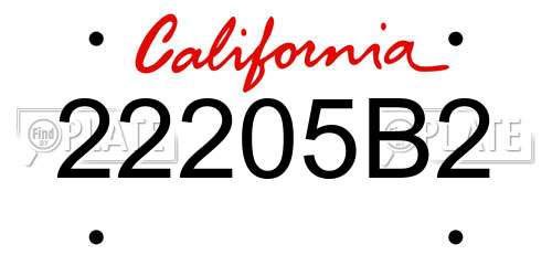 22205B2 California License Plate