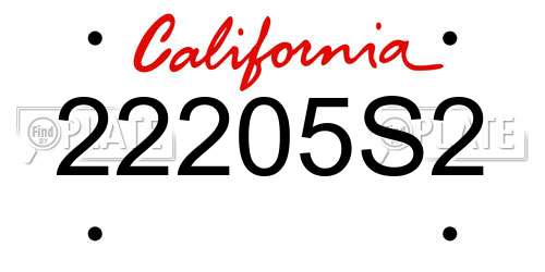 22205S2 California License Plate