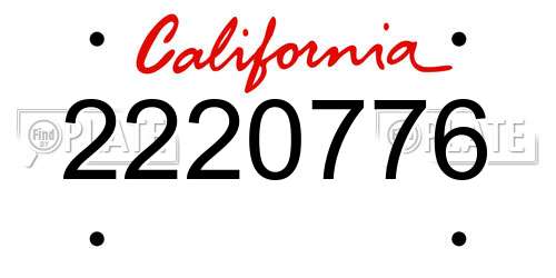 2220776 California License Plate