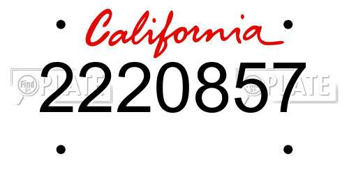 2220857 California License Plate
