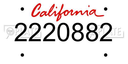 2220882 California License Plate