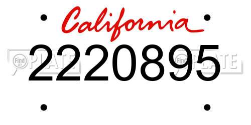 2220895 California License Plate