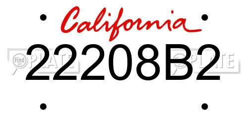 22208B2 California License Plate