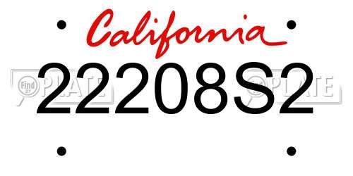 22208S2 California License Plate