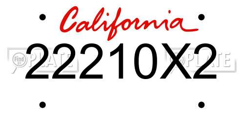 22210X2 California License Plate