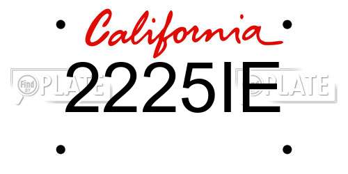 2225IE California License Plate