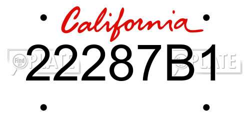 22287B1 California License Plate