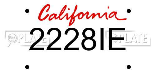 2228IE California License Plate