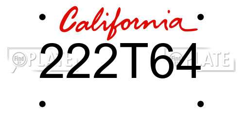 222T64 California License Plate