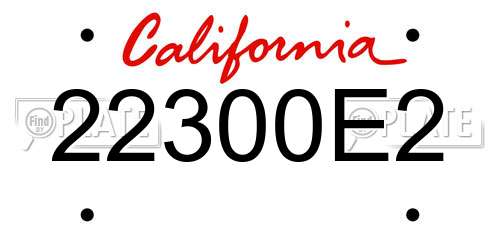 22300E2 California License Plate