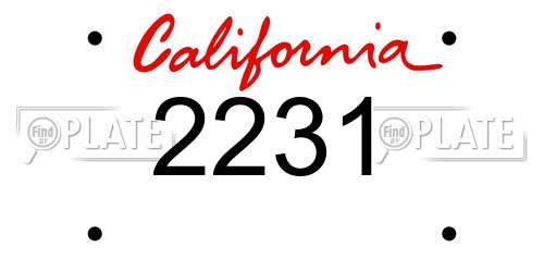 2231 California License Plate