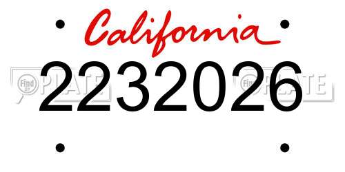 2232026 California License Plate