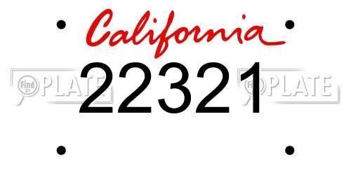 22321 California License Plate